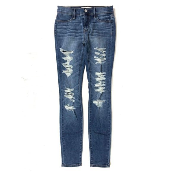 Pacsun Women 24 Jegging Jeans Light Wash Distresse - Picture 1 of 9